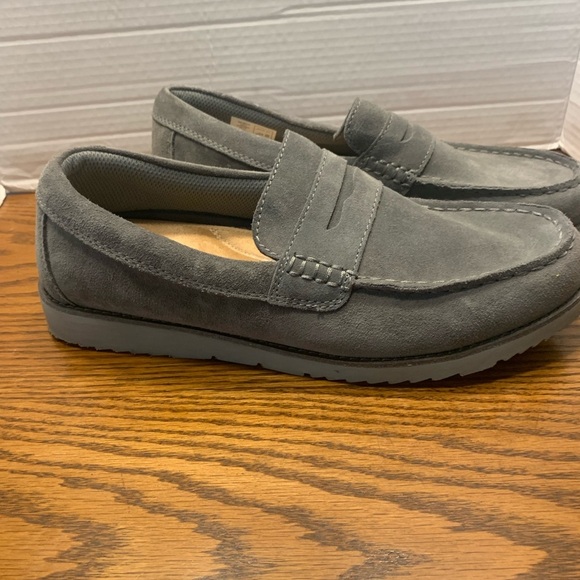 Lands' End Gray Penny Loafers Sleek Suede Slip-Ons Size 11D lightweight Flexble - Picture 9 of 13